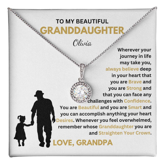 Engraved Granddaughter Gift from Grandpa sparkling necklace