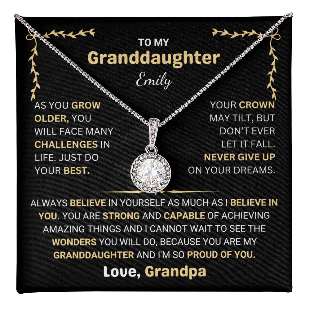 Show Your Pride with Custom Granddaughter Necklace from Grandpa