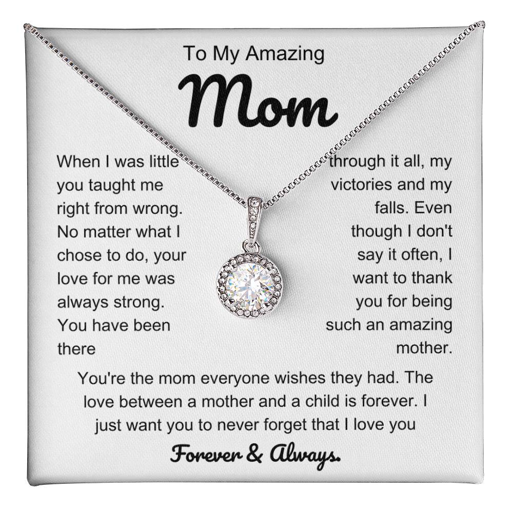 To My Amazing Mom Gift | Sparkling Necklace for Mother's Day, Birthday & Christmas