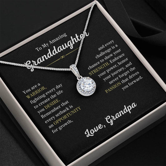 14k White Gold Finish Granddaughter Necklace