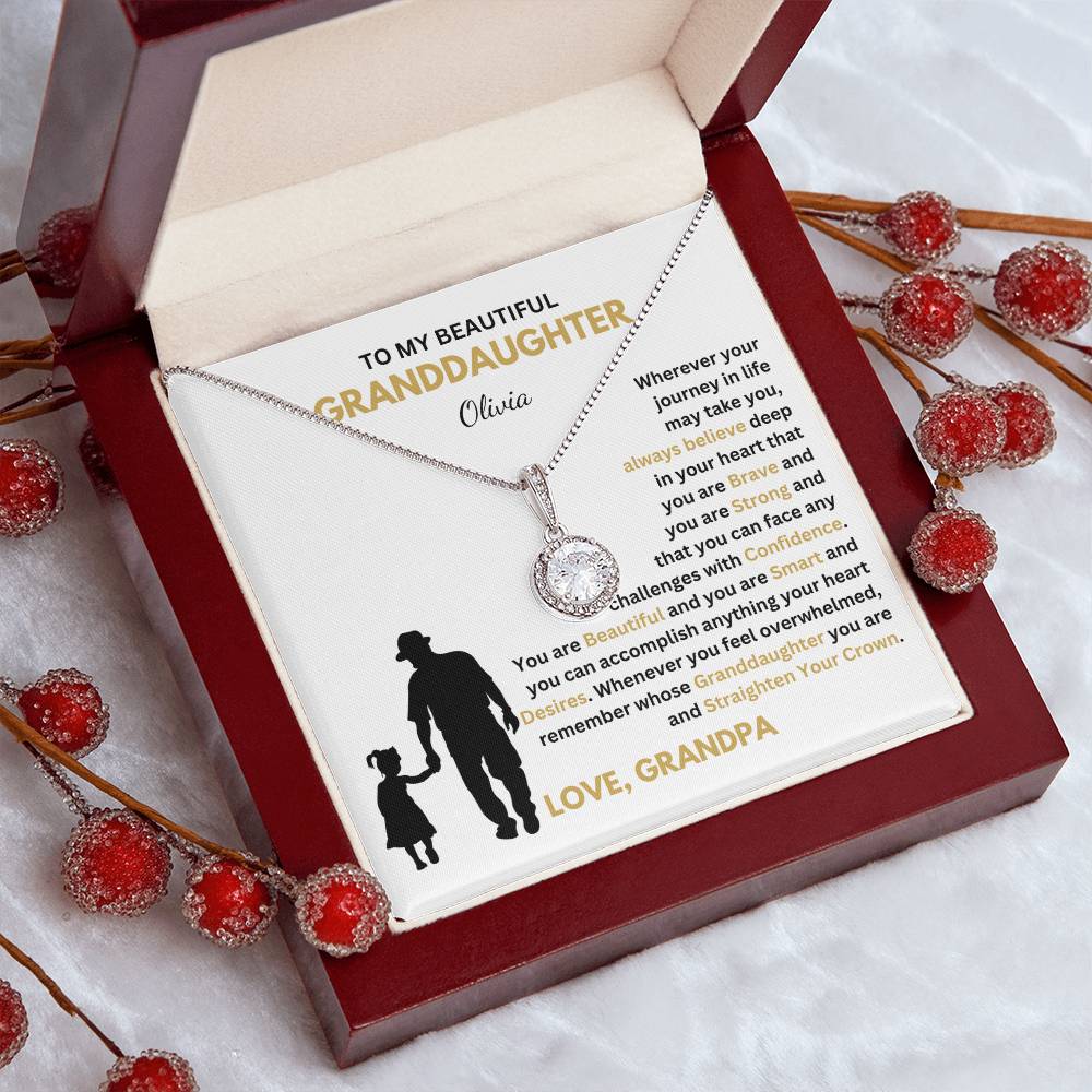 14k white gold finish granddaughter necklace gift