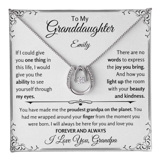 Customized Gift for Granddaughter from Grandpa | Proudest Grandpa On The Planet - Versatile Necklace