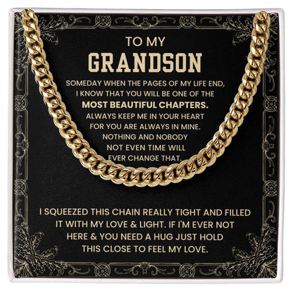 Luxurious 14k Yellow Gold-Plated Chain for a Cherished Grandson