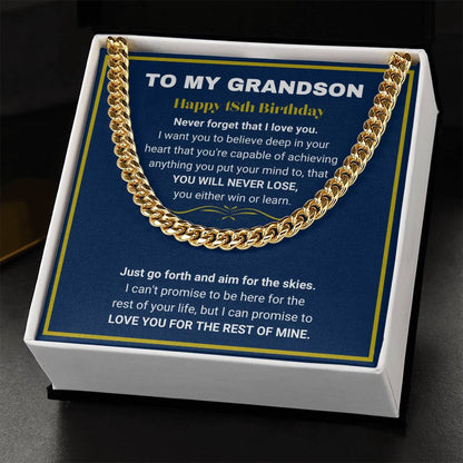 Strong and Durable 5mm Cuban Chain for 18-Year-Old Grandson
