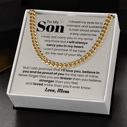 Durable Stainless Steel Son Necklace from Mother