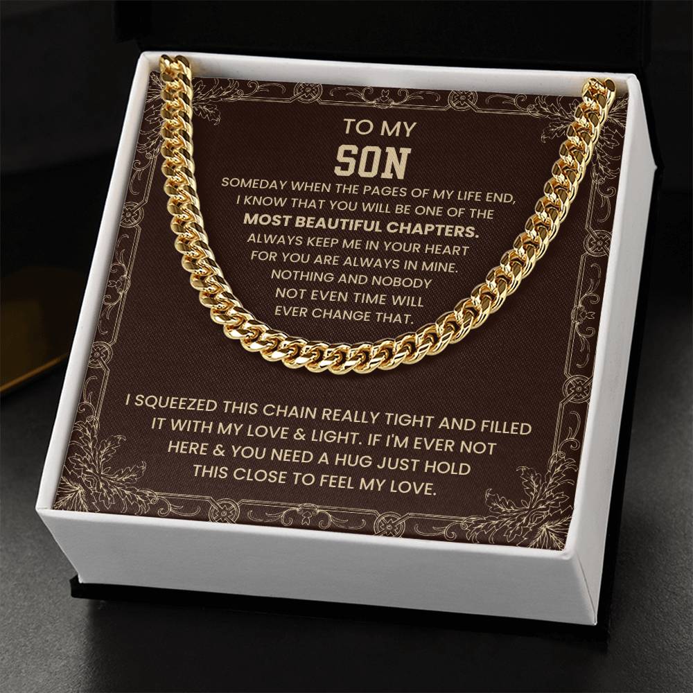 Parents to Son Gift Cuban Link Chain