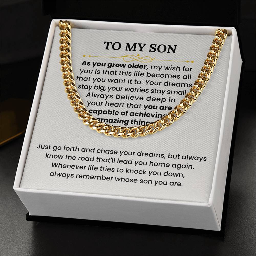 Elegant Packaging - Son Gift from Mom or Dad