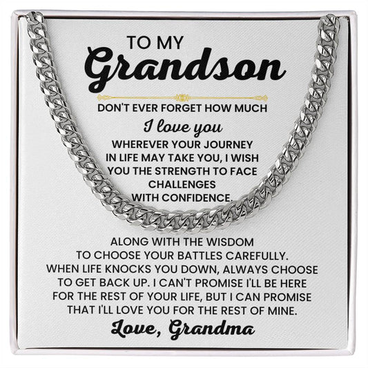 Grandson Love Grandma Cuban Link Chain