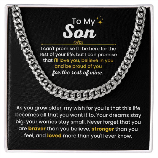 To My Son Gift Cuban Link Chain