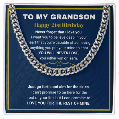 Heartfelt 21st Birthday Cuban Chain Present from Grandparents