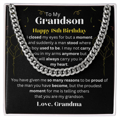 18th Birthday Gift for Grandson from Grandma
