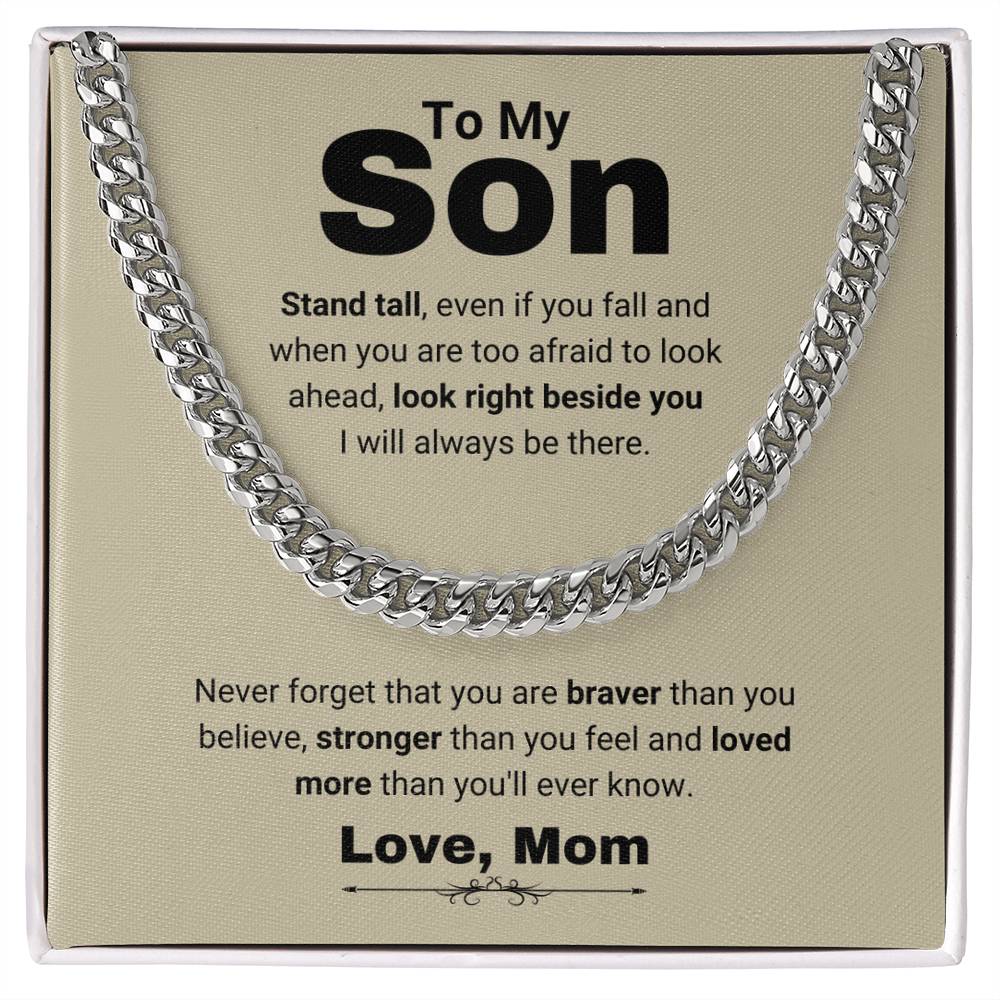 To My Son Cuban Link Chain