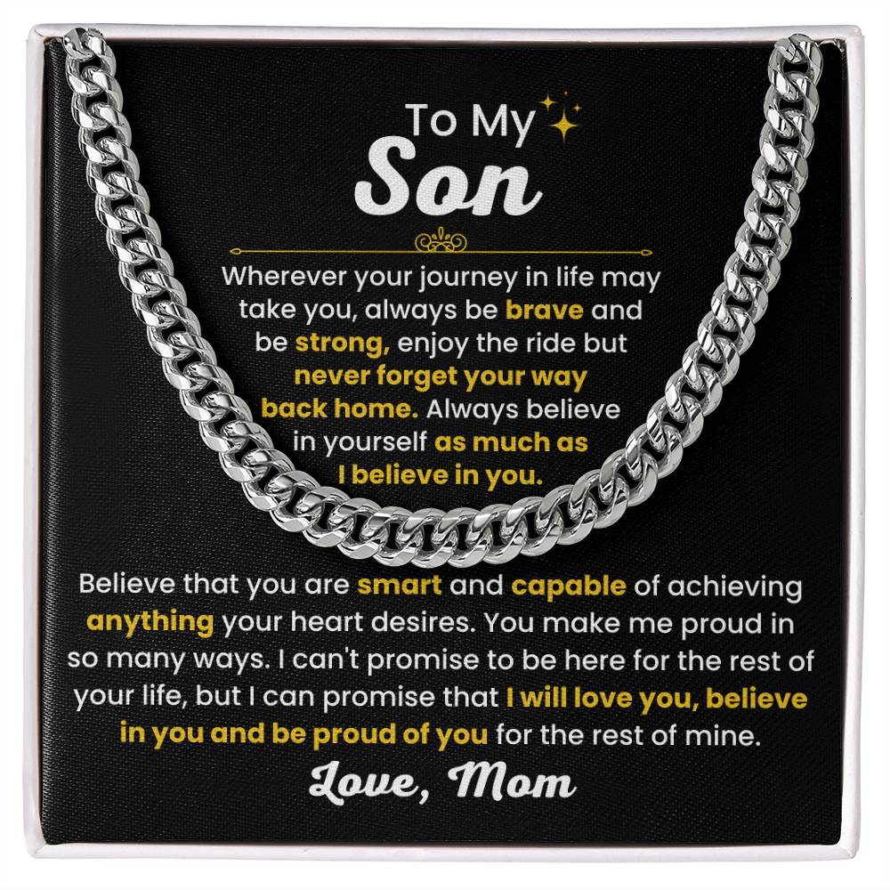 Adjustable Length Chain for Son Gift from Mom