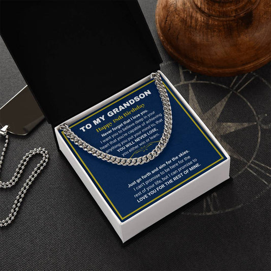 Sentimental 18th Birthday Cuban Link Chain Gift for Grandson