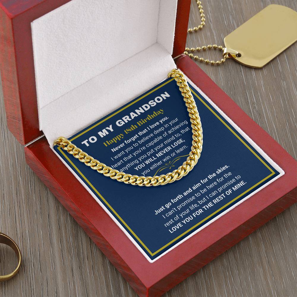 Timeless Cuban Chain Design for an Unforgettable 18th Birthday Present