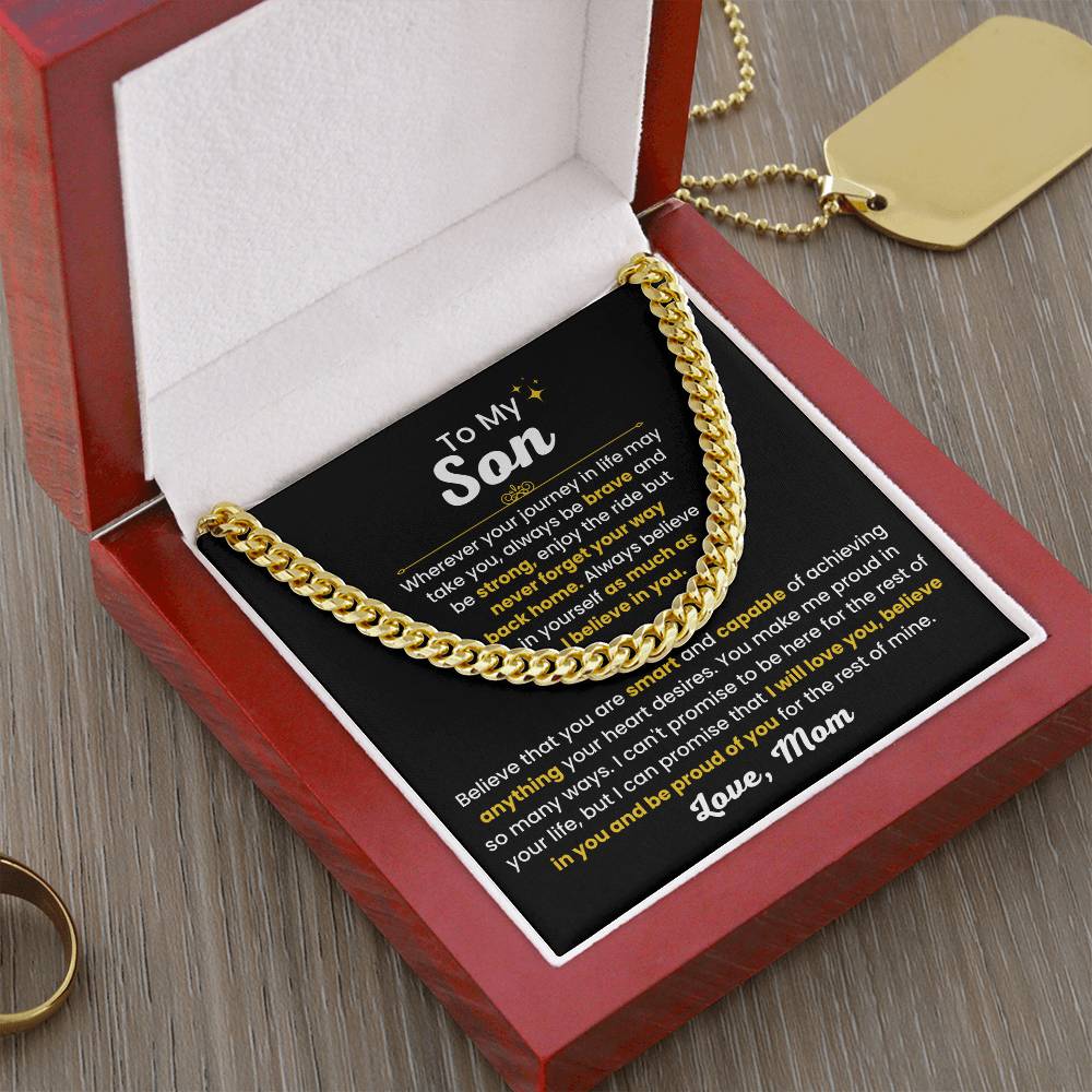 Stylish 14k Yellow Gold Son Gift from Mom