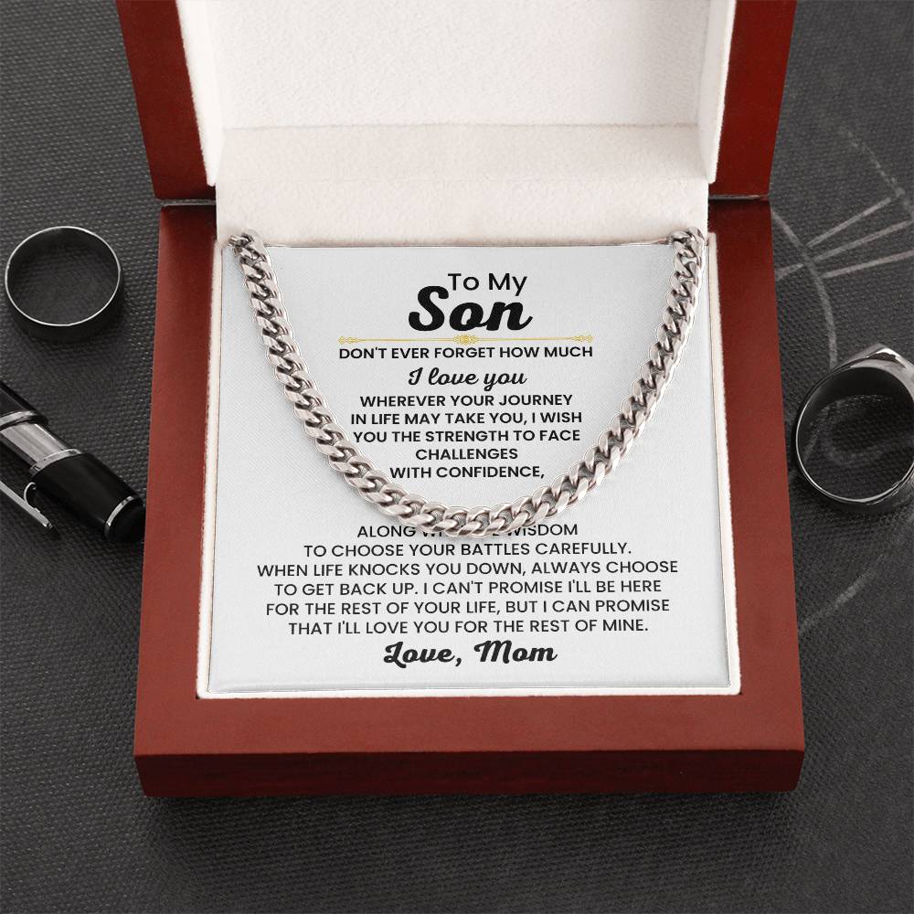 Mother and son gift chain packaged beautifully