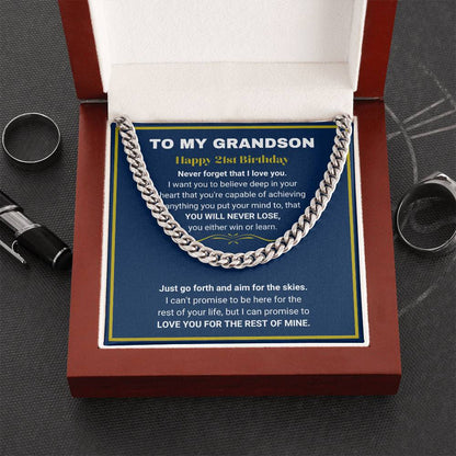 Gift Lovingly Packaged - 21st Birthday Cuban Link Chain