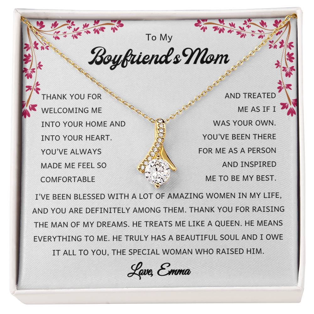 Boyfriend's Mom Necklace in 18k Yellow Gold Finish