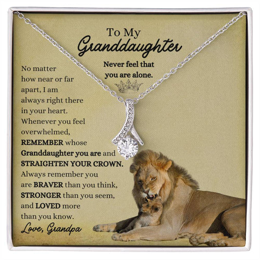 Amazing Old Lion Gift for Granddaughter from Grandpa | Straighten Your Crown -  Alluring Beauty Necklace