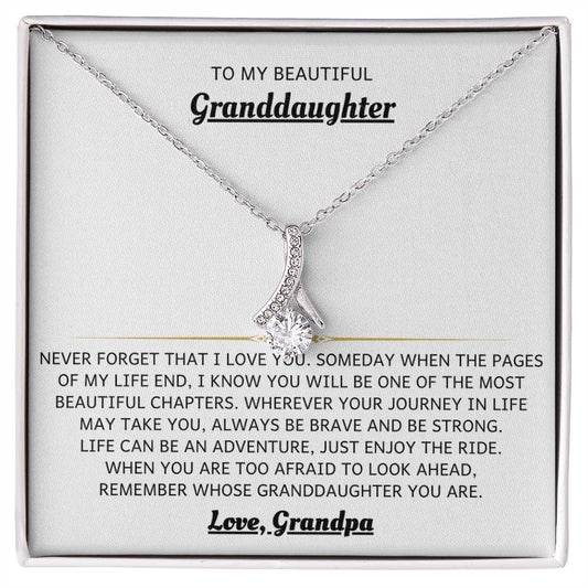 Granddaughter gift from grandpa with white gold necklace