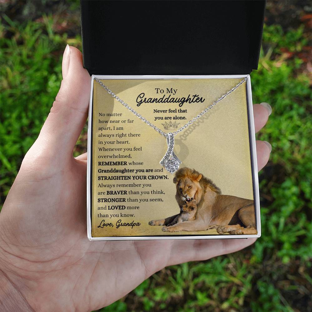 Amazing Old Lion Gift for Granddaughter from Grandpa | Straighten Your Crown -  Alluring Beauty Necklace