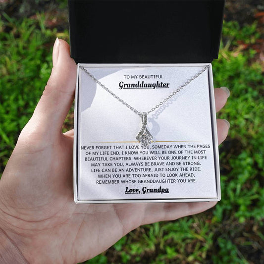 Granddaughter gift from grandpa with white gold necklace