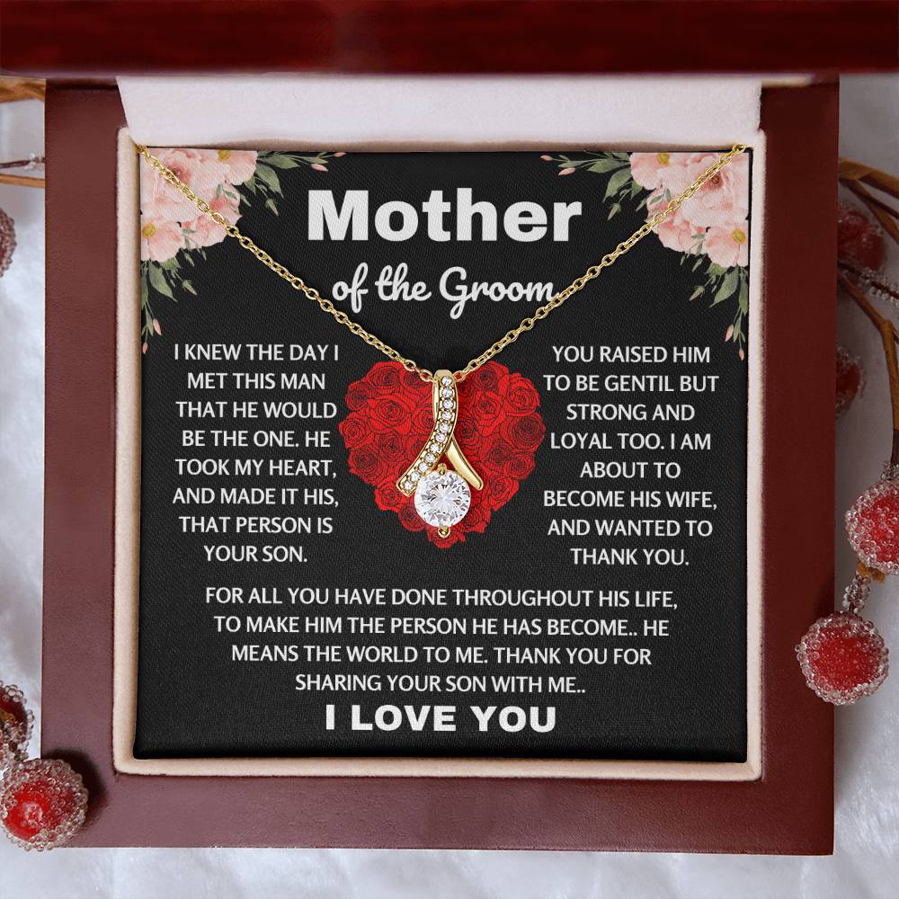 Bride Gift to Mother of Groom, Mother in Law Necklace for Wedding Day