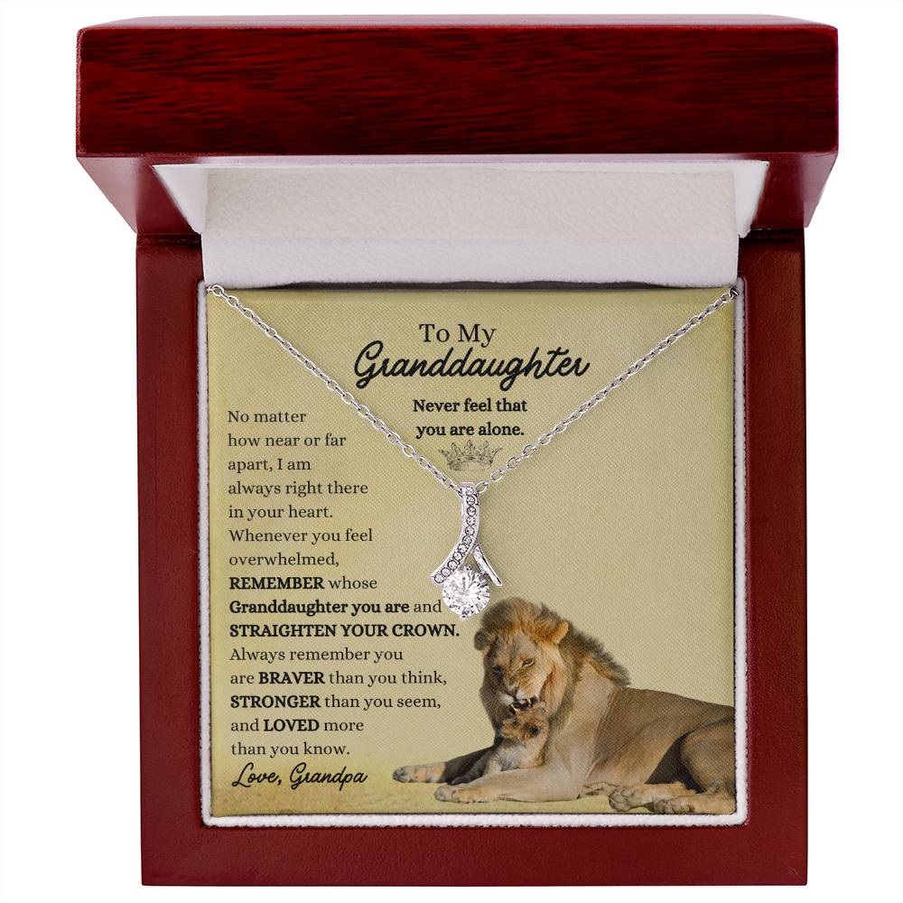 Amazing Old Lion Gift for Granddaughter from Grandpa | Straighten Your Crown -  Alluring Beauty Necklace
