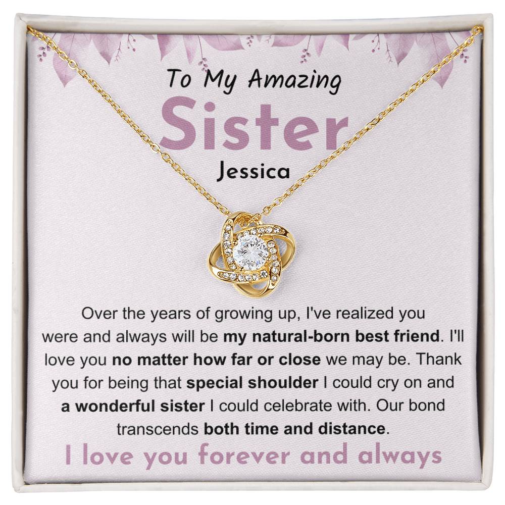 Personalized sister necklace gift