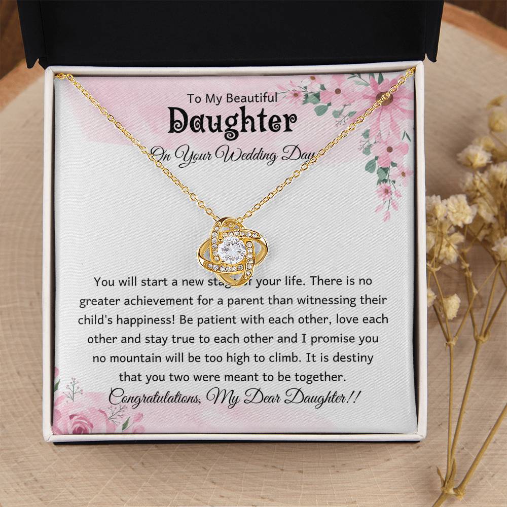 Bride Gift from Mom or Dad, Necklace Gift for Daughter on Wedding Day