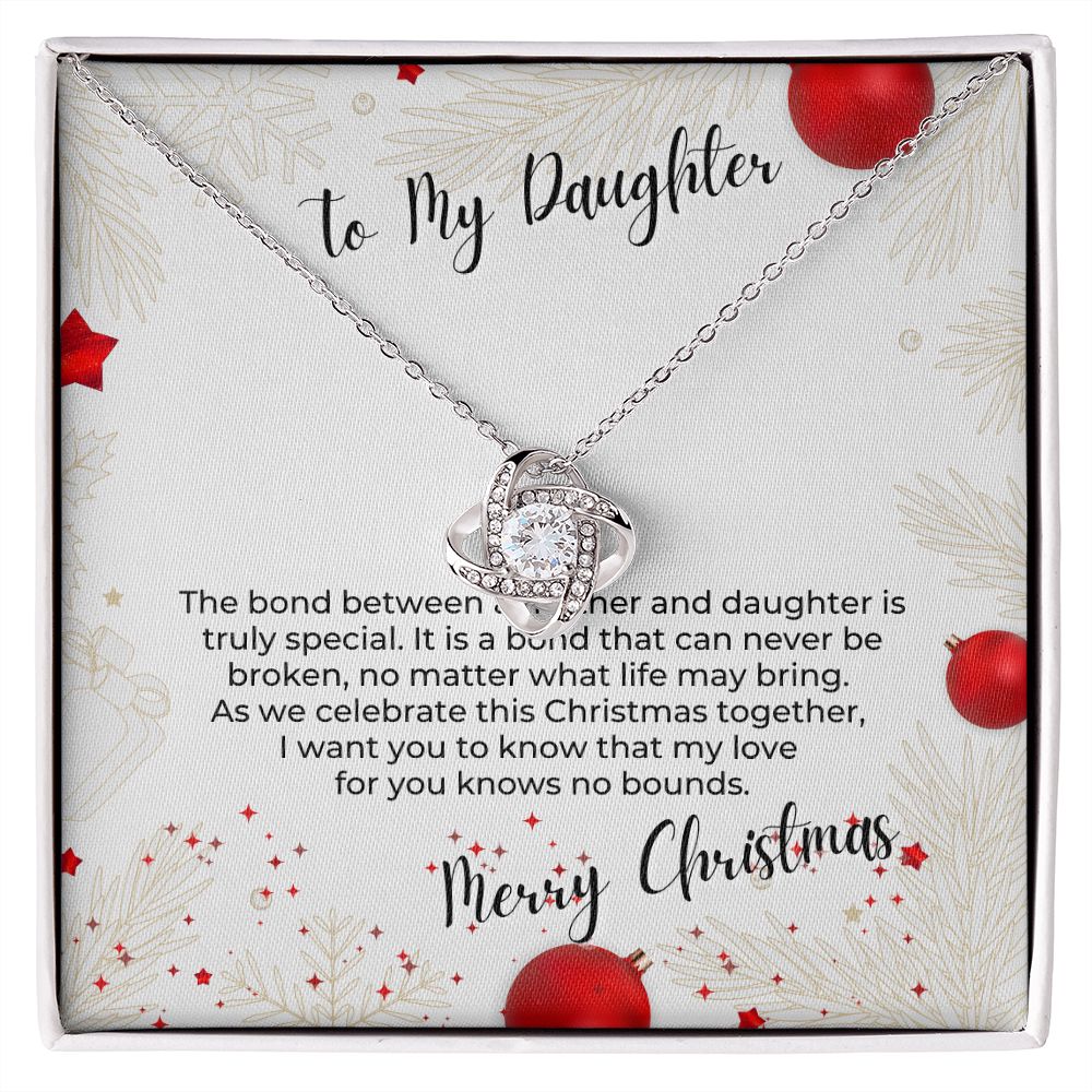 To My Daughter - Truly Special Christmas Love Knot Necklace