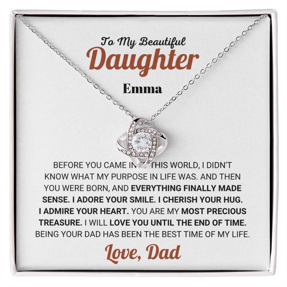 Personalized Daughter Gift from Dad Necklace