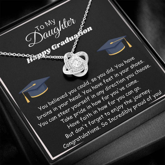 Graduation Gift Necklace for Daughter in White Gold