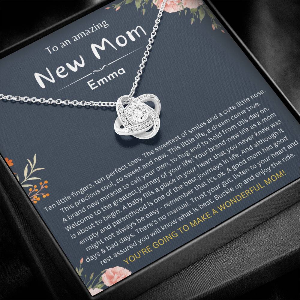 New Mom Necklace with Cubic Zirconia Stone