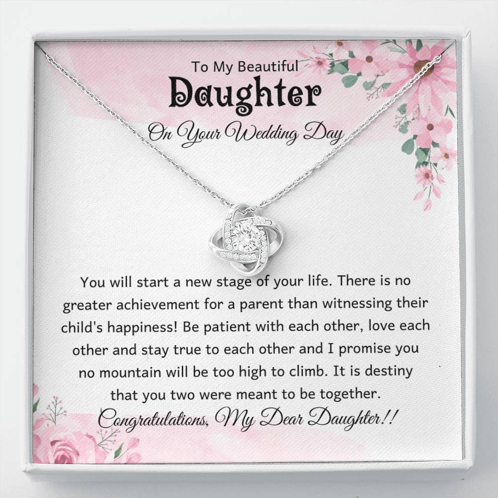 Bride Gift from Mom or Dad, Necklace Gift for Daughter on Wedding Day