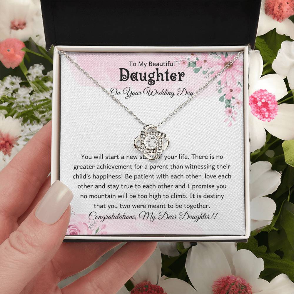 Bride Gift from Mom or Dad, Necklace Gift for Daughter on Wedding Day