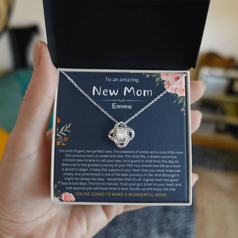 Soft Touch Box Packaging for New Mom Necklace