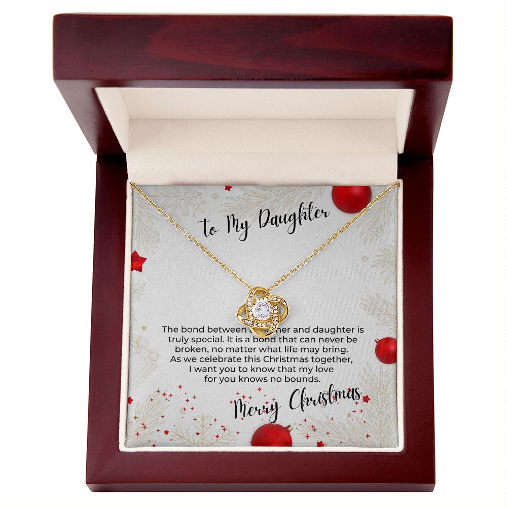 To My Daughter - Truly Special Christmas Love Knot Necklace