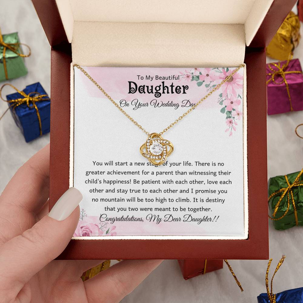 Bride Gift from Mom or Dad, Necklace Gift for Daughter on Wedding Day