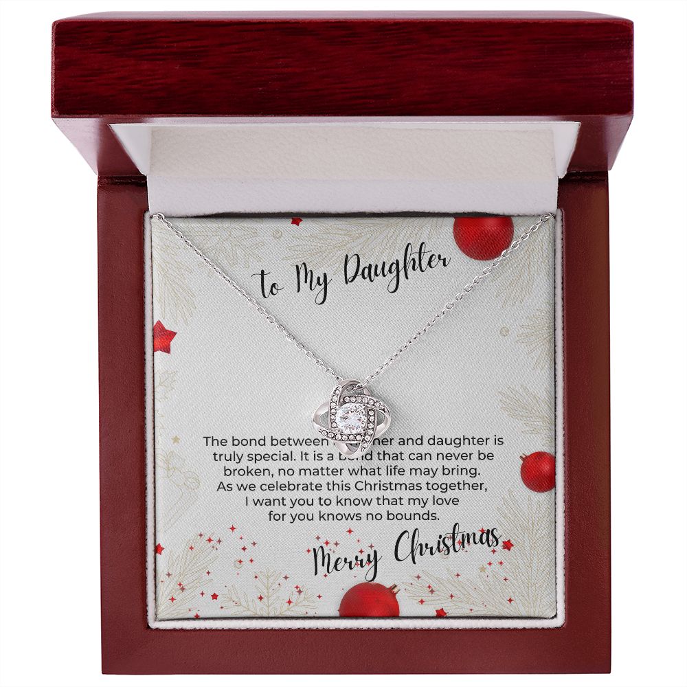 To My Daughter - Truly Special Christmas Love Knot Necklace