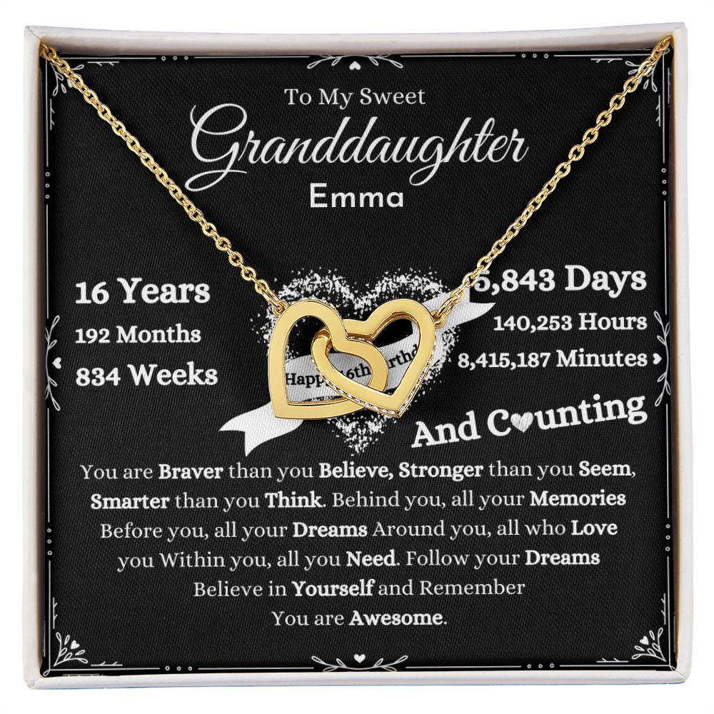 Personalized Sweet Sixteen Gift For Granddaughter