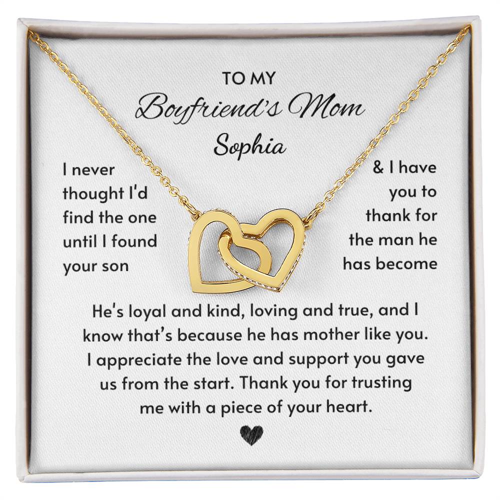 Personalized Boyfriends Mom Present | Necklace Gift for Xmas, Birthday, Mother's Day