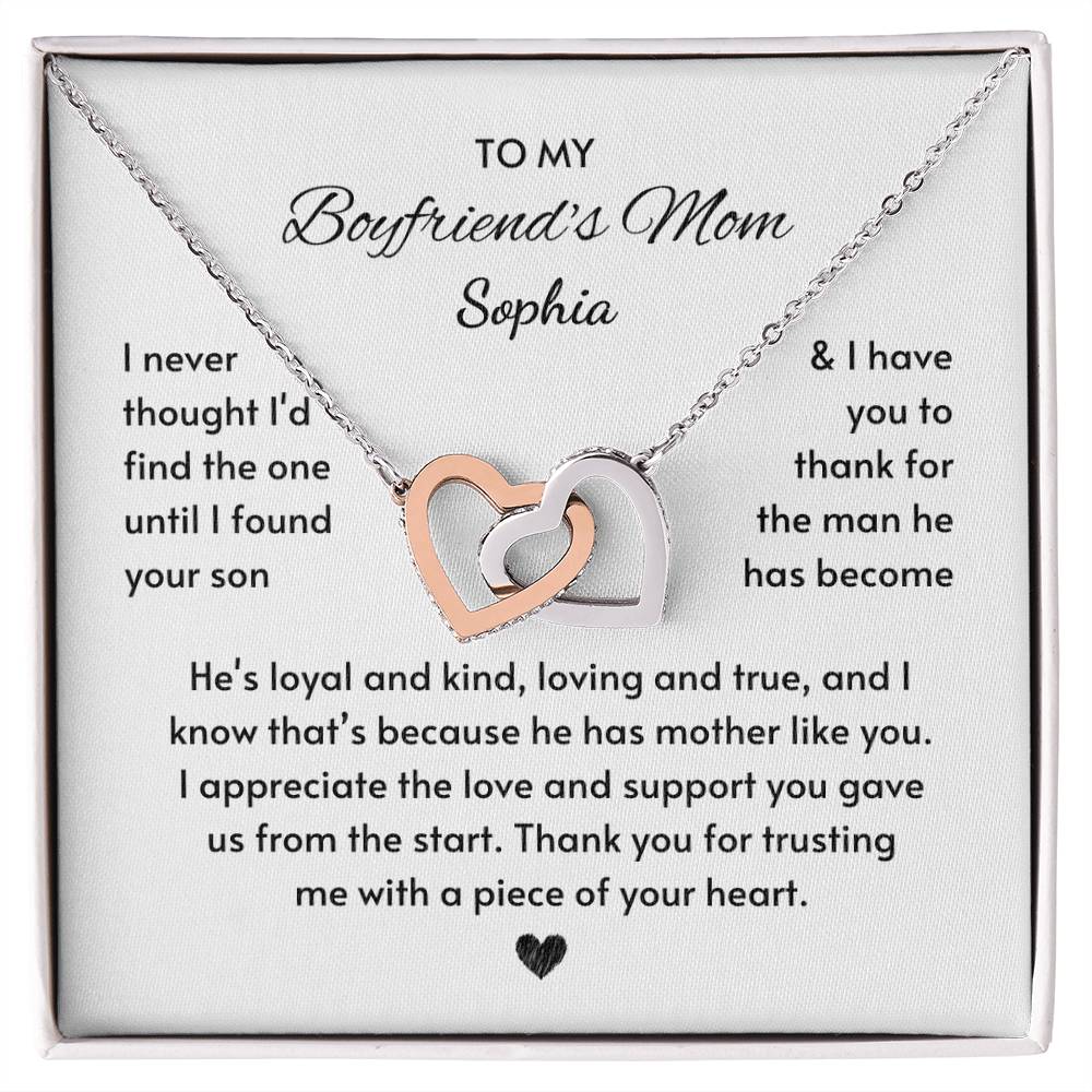 Personalized Boyfriends Mom Present | Necklace Gift for Xmas, Birthday, Mother's Day