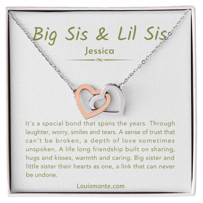 Personalized Big Sister & Little Sister Necklace | Big Sis Lil Sis Gift | Perfect For Birthday & Graduation