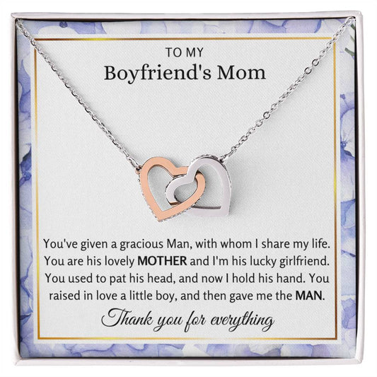 To My BF Mom Present | Interlocking Hearts Necklace for Her