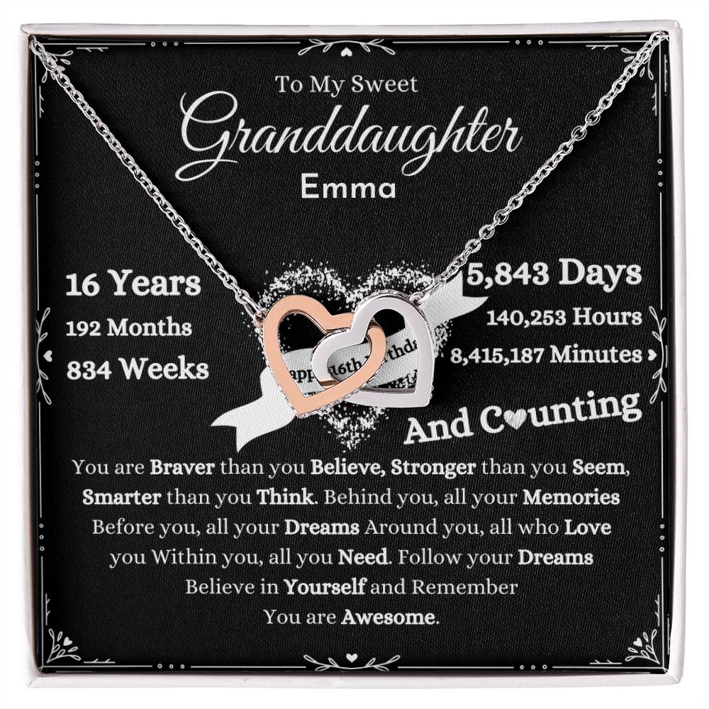 Personalized Sweet Sixteen Gift For Granddaughter