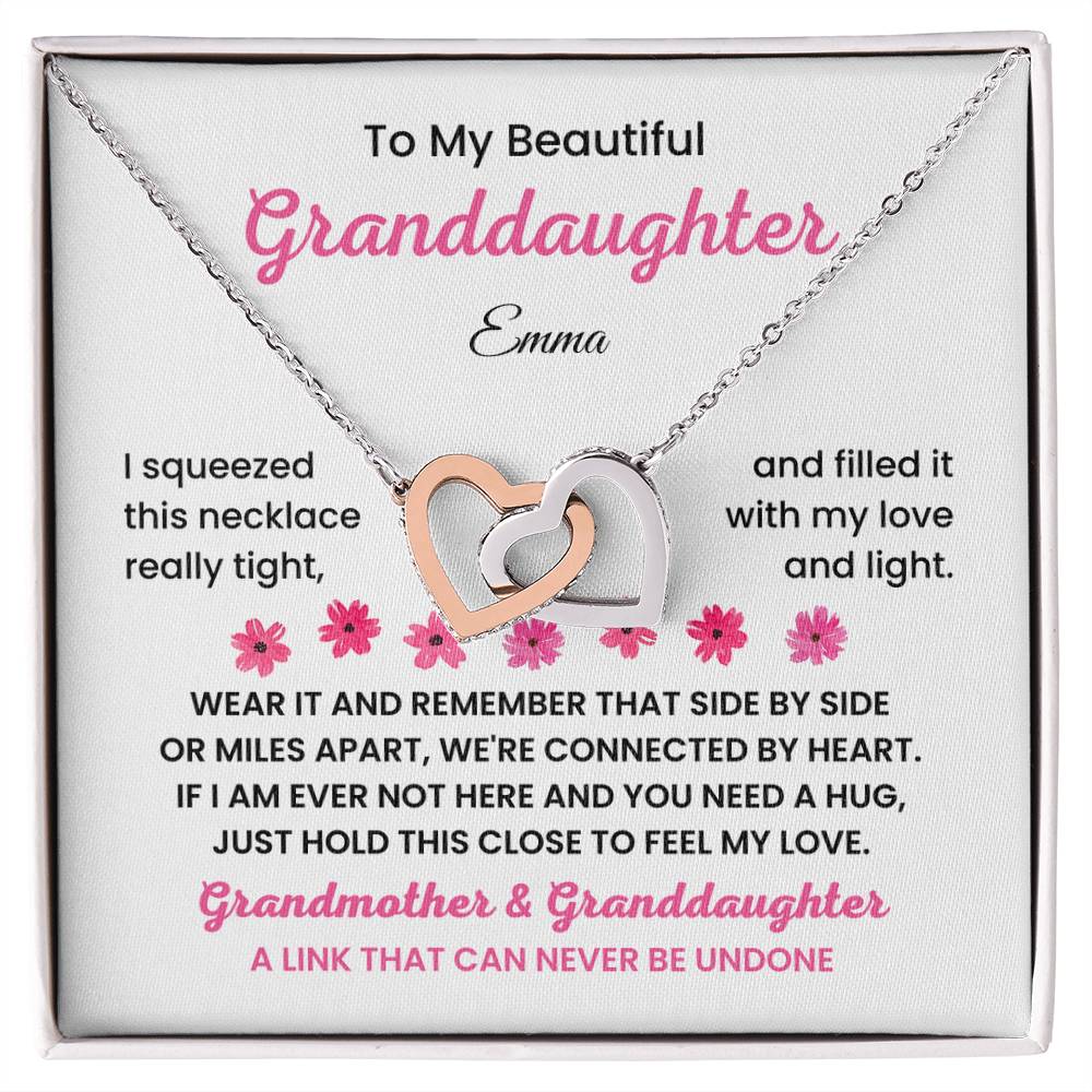 Customized Granddaughter Gift from Grandmother - Interlocking Hearts