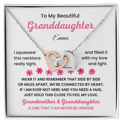 Customized Granddaughter Gift from Grandmother - Interlocking Hearts