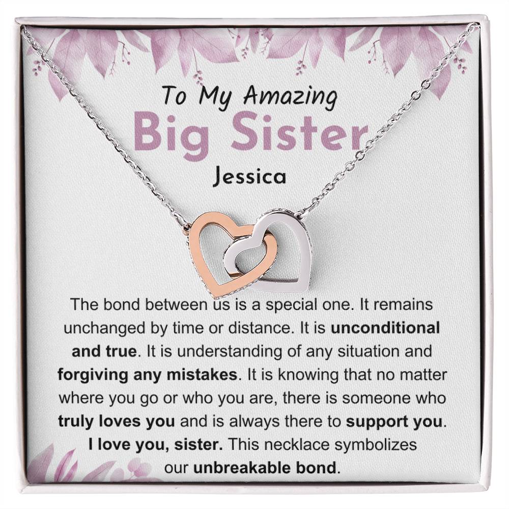 Big Sister Necklace Gift - Personalized Present For Birthday, Graduation, Mother's Day